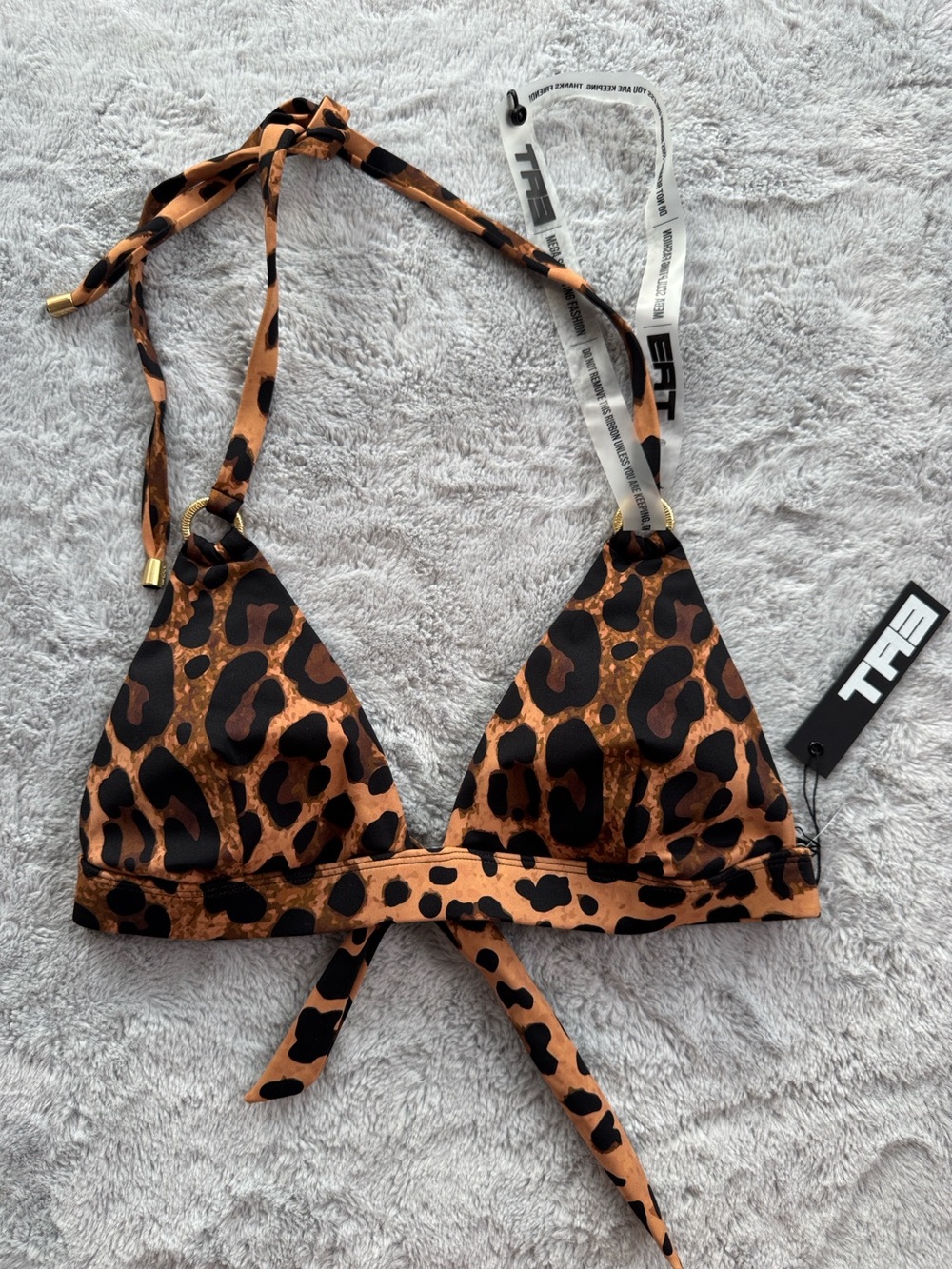 TA3 Triangle Bikini Top Symmetric Leopard XS
